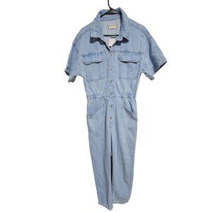 Free People We The Free Denim Jumpsuit Size Large Overalls Coveralls One Piece